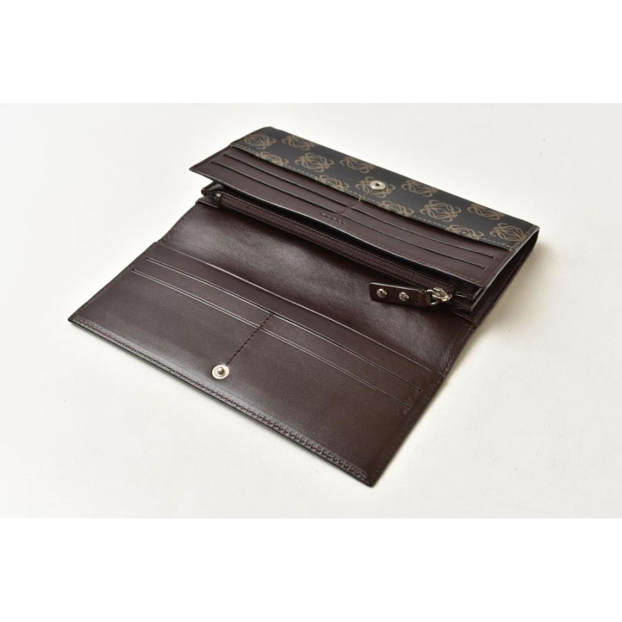 LOEWE（ロエベ） 財布 アナグラム 2つ折り/長財布 PVC/レザー ブラウン