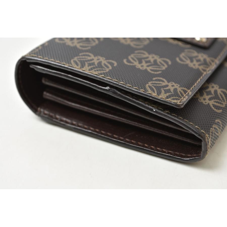 LOEWE（ロエベ） 財布 アナグラム 2つ折り/長財布 PVC/レザー ブラウン