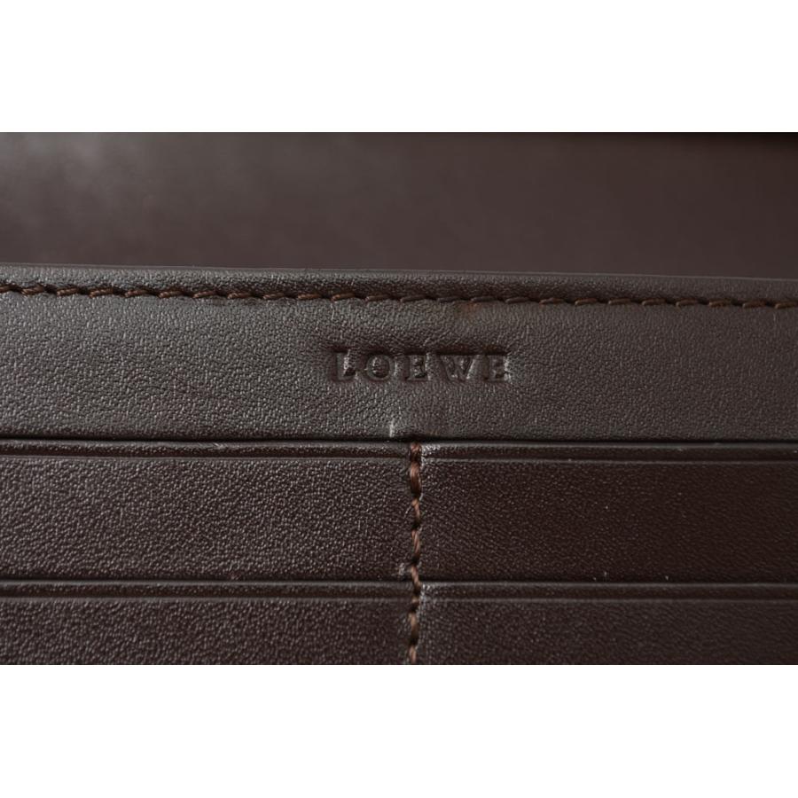 LOEWE（ロエベ） 財布 アナグラム 2つ折り/長財布 PVC/レザー ブラウン