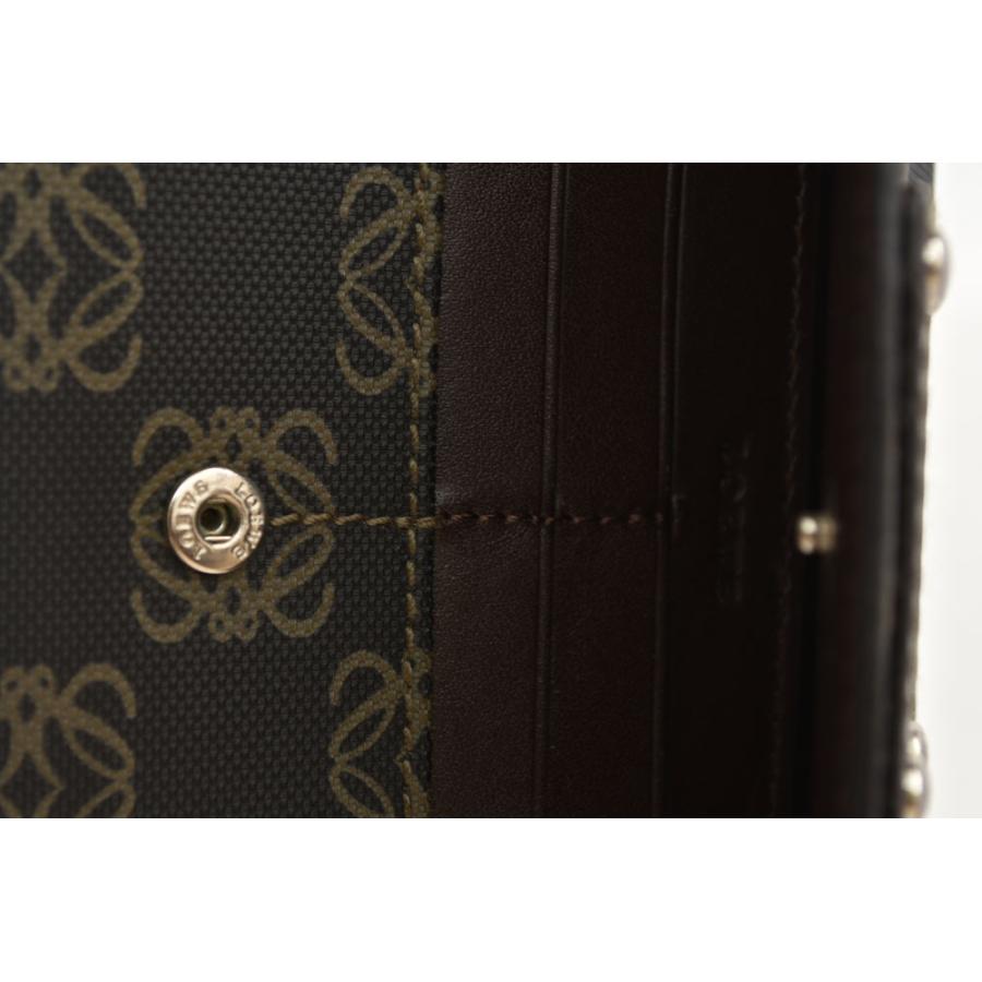 LOEWE（ロエベ） 財布 アナグラム 2つ折り/長財布 PVC/レザー ブラウン