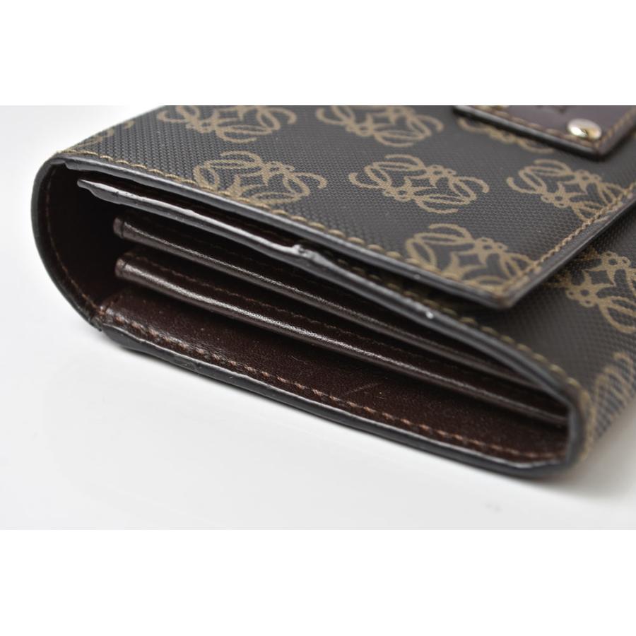 LOEWE（ロエベ） 財布 アナグラム 2つ折り/長財布 PVC/レザー ブラウン