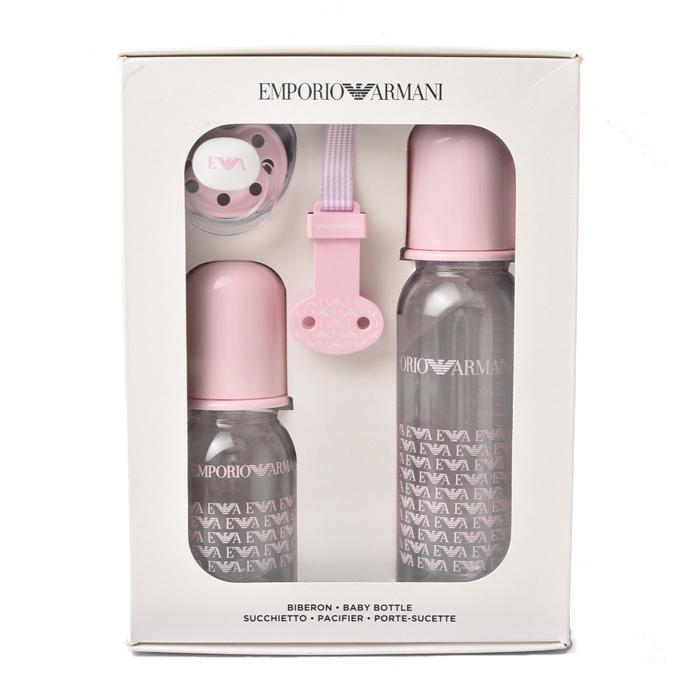 エンポリオアルマーニ ギフトボックス4点セット/新生児ギフト EMPORIO ARMANI ベビー女の子 おしゃぶり/哺乳瓶S・L/ホルダー 出産祝い  :ar-00372:Import shop P.I.T. - 通販 - Yahoo!ショッピング