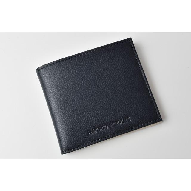 エンポリオアルマーニ 財布 EMPORIO ARMANI　折財布/札入れ 型押しレザー ブルー/ベージュ Y4R168 YEW1E 86197｜brand-pit｜02