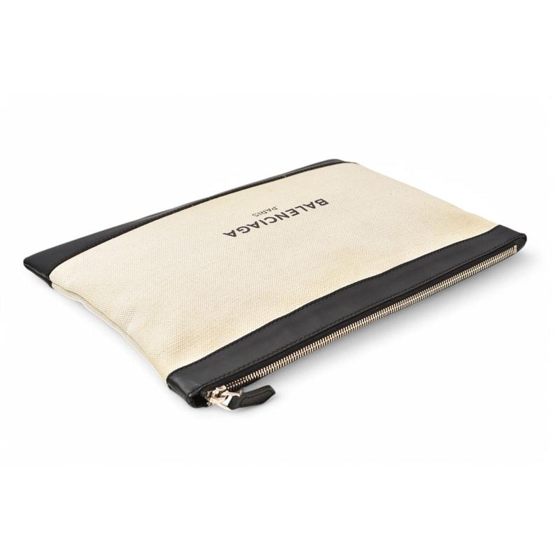 【美品】BALENCIAGA 373834 キャンバス レザー クラッチバッグ BALENCIAGA（バレンシアガ） クラッチバッグ/セカンドバッグ