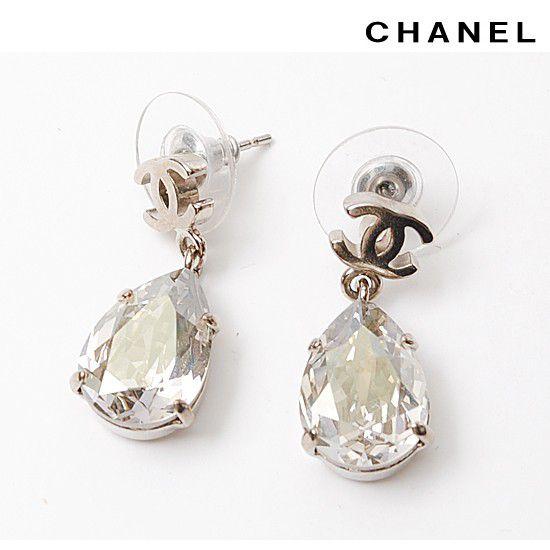 CHANEL CHANEL シャネル ピアス CCマーク ラインストーン ティア  