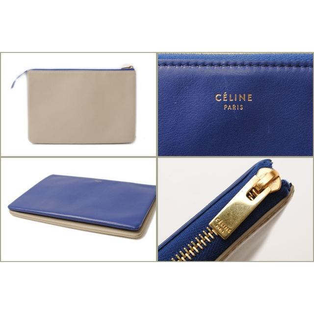 セリーヌ クラッチポーチ/クラッチバッグ CELINE バイカラー ブルー セリーヌ クラッチポーチ/クラッチバッグ CELINE バイカラー ブルー