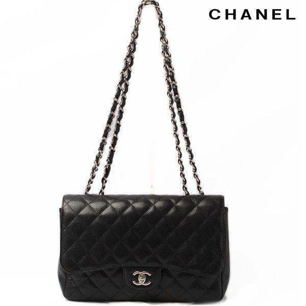 シャネル　ショルダーバッグ チェーン　マトラッセ　キャビアスキン　30cm　ブラック/シルバー　CHANEL｜brand-pit｜02