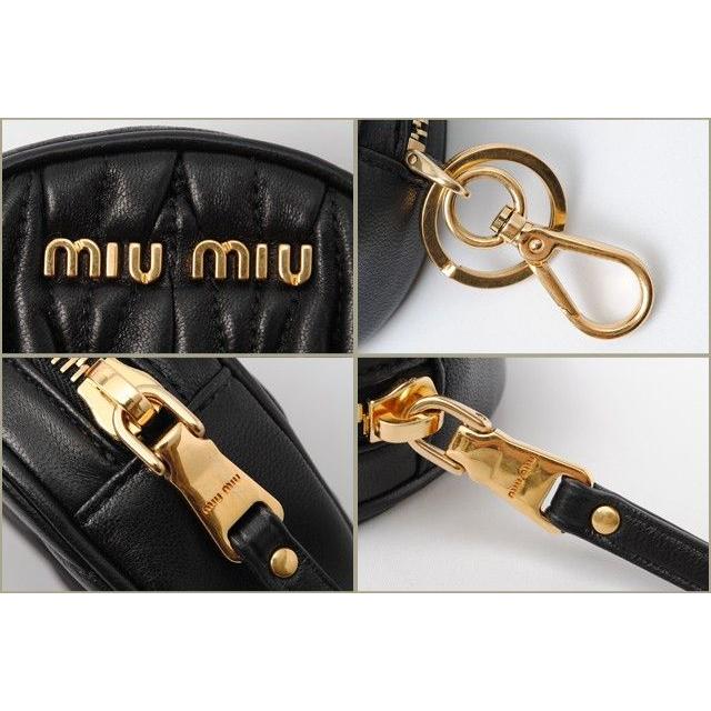 ミュウミュウ コインケース/小銭入れ miumiu キーリング付　5M1415　マテラッセ　レザー　NERO/ブラック　｜brand-pit｜03