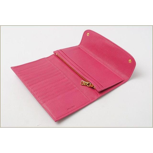 miu ミュウミュウ 財布 miumiu 長財布 3折 MADRAS/マドラス PEONIA