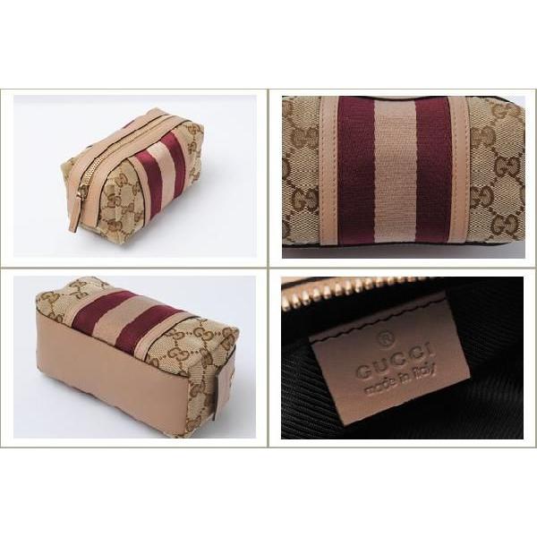 GUCCI グッチ コスメポーチ GG ラズベリーレッド/ピーチベージュ 