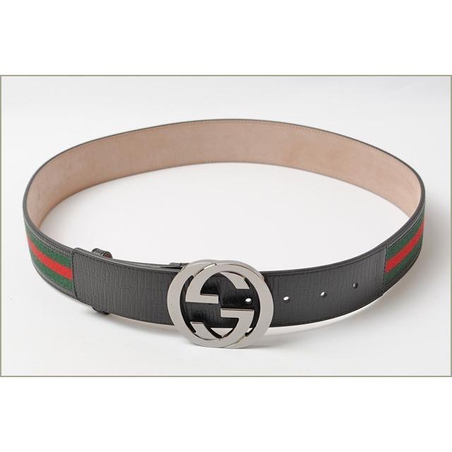 GUCCI グッチ ベルト メンズ シェリーライン グリーン/レッド GUCCI グッチ ベルト メンズ シェリーライン グリーン/レッド