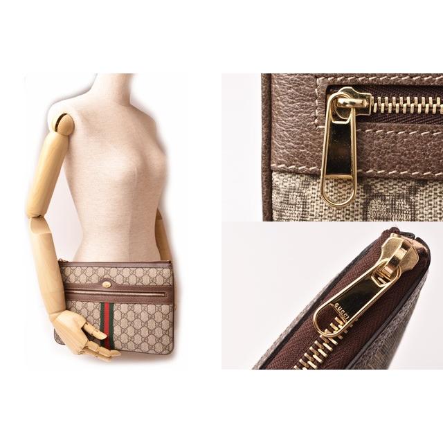 極美品 グッチ ケース チェーン ストラップ GGスプリーム ブラウン 11940492.jpg