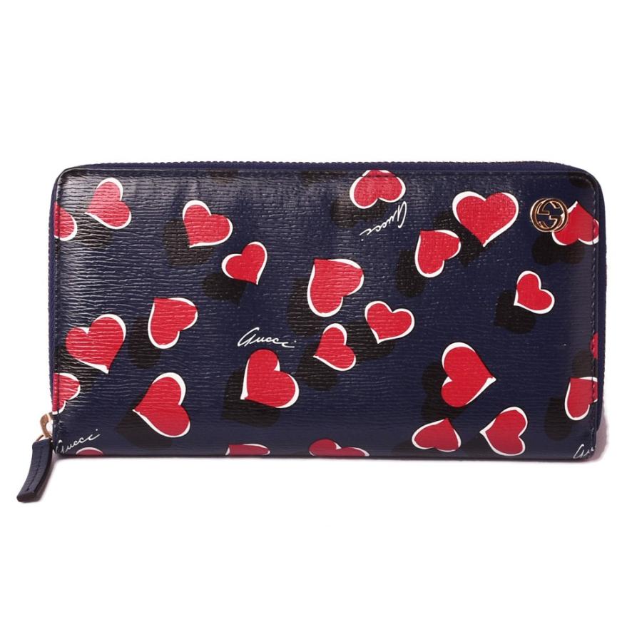 グッチ 財布 Gucci 長財布 ハートビートプリント レザー ネイビー レッド G 19 038 Import Shop P I T 通販 Yahoo ショッピング