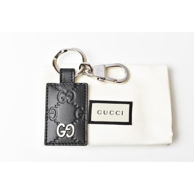 グッチ キーリング/キーホルダー GUCCI シグネチャー レザー ブラック グッチ キーリング/キーホルダー GUCCI シグネチャー レザー ブラック