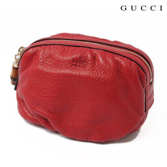 GUCCI グッチ コスメポーチ バンブー ソフトディアスキン ミディアム 