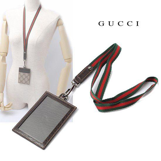 GUCCI グッチ IDホルダー/パスケース付ネックストラップ GGプラス