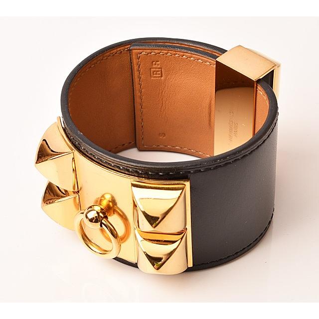 エルメス バングル ブレスレット Hermes メドール コリエドシアン レザー ブラック ゴールド H 19 002 Import Shop P I T 通販 Yahoo ショッピング