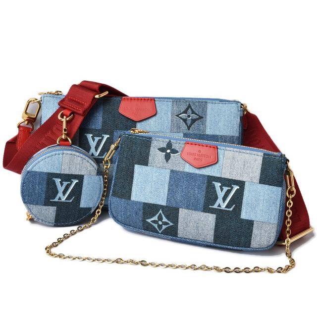 ルイヴィトン アクセサリーポーチ/コインケース/バッグ LOUIS VUITTON ミュルティ ポシェット アクセソワール デニム モノグラム