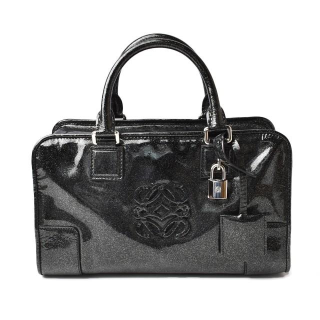 ロエベ ハンドバッグ LOEWE アマソナ28/AMAZONA 28 パテント メタリックブラック｜brand-pit