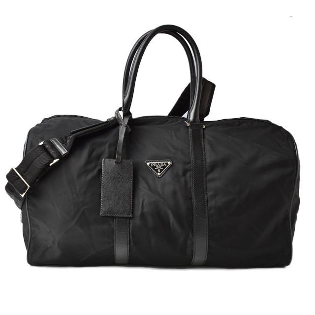 PRADA(プラダ) ナイロン ボストンバッグ ブラック AO368- 美品✨プラダ トートバッグ ナイロン×レザー ブラック ミニボストン 大容量