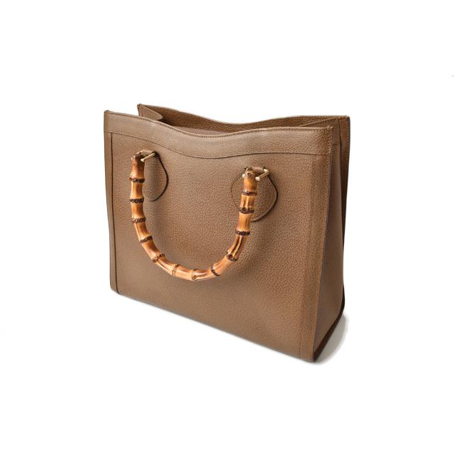 美品❤️グッチ☆トートバッグ バンブー GGキャンバス ブラウン GUCCI グッチ ハンドバッグ トートバッグ バンブー GGキャンバス