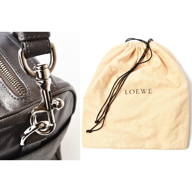 ロエベ トートバッグ/ミニボストンバッグ 2way LOEWE バッグ ストラップ付 アナグラム/ロゴ レザー ガンメタリック｜brand-pit｜13