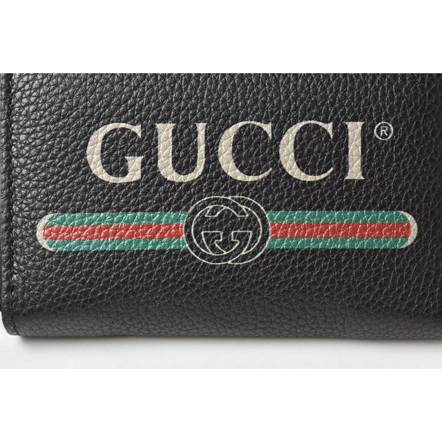 グッチ コインケース/カードケース GUCCI ミニ財布/小銭入れ ヴィンテージロゴ プリント ブラック 496319｜brand-pit｜08