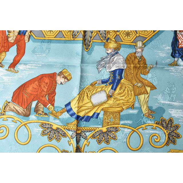 HERMES エルメス スカーフ カレ90 シルクツイル アイススケート HERMES エルメス スカーフ カレ90 シルクツイル アイススケート