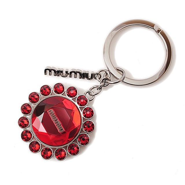 miu miu キーホルダー キーリング ミニミニチャーム♪】MIUMIU レザーキーリング (MiuMiu/キーホルダー
