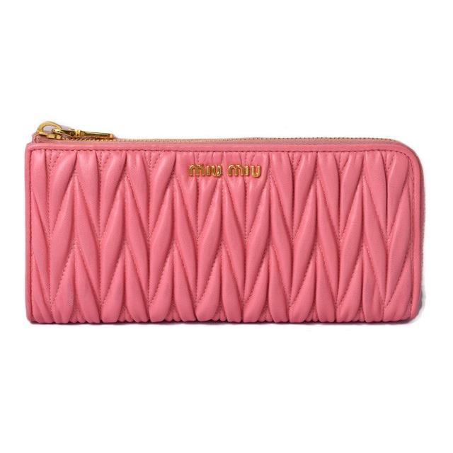 ミュウミュウ 財布 Miumiu 長財布 5m11 L字ファスナー付 Matelasse Lux マテラッセ Geranio ピンク系 アウトレット Miu 17 038 2 Import Shop P I T 通販 Yahoo ショッピング
