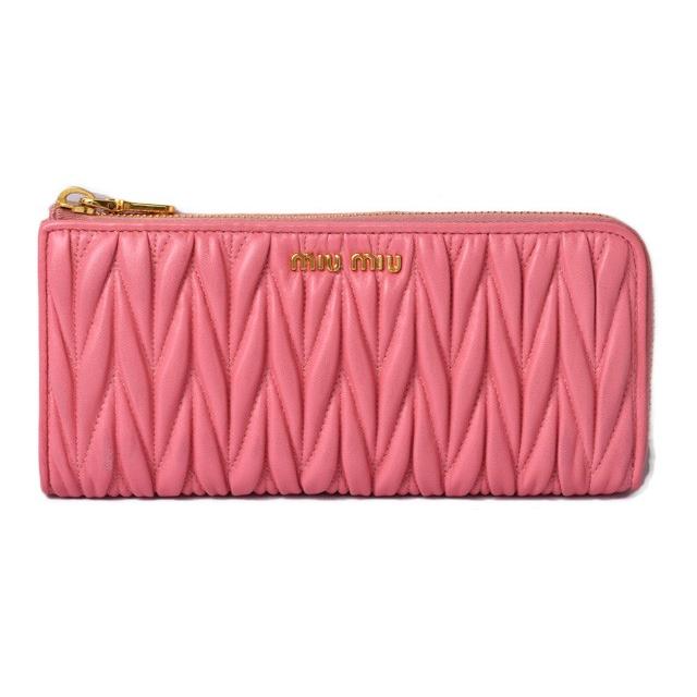 ミュウミュウ 財布 miumiu 長財布 5M1183 L字ファスナー付 MATELASSE