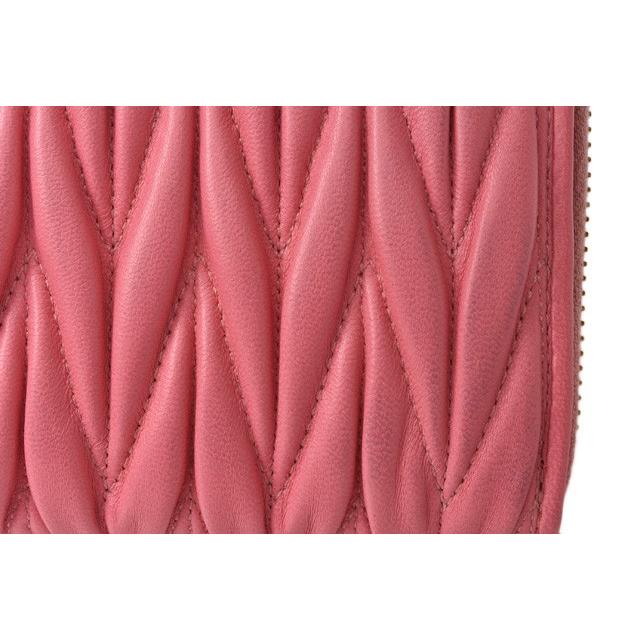 ■新同■　ミュウミュウ L字 長財布 ウォレット レザー ピンク ROSA 5M1183 箱 【421969】5 miu miu（ミュウミュウ） 財布 長財布 5M1183 L字ファスナー付