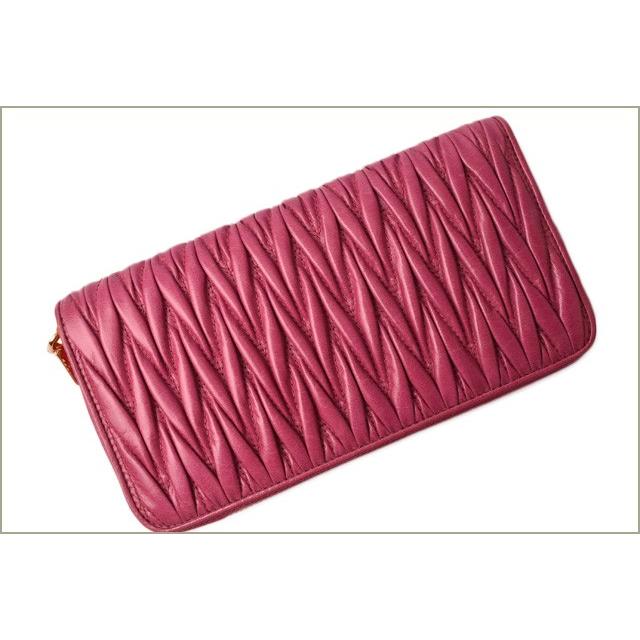 【美品】miu miu マテラッセ 長財布 PEONIA miu miu（ミュウミュウ） 財布 長財布 5ML506 MATELASSE'LUX