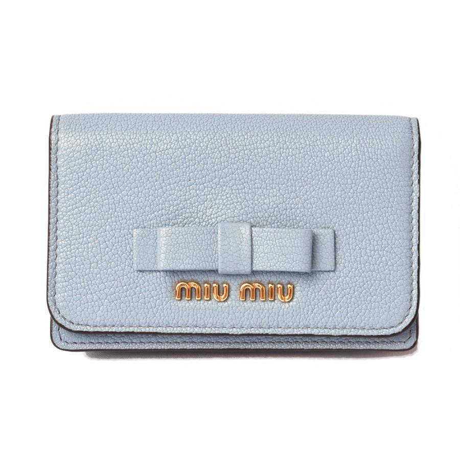 Miu Miu ライトブルー カードケース 【公式通販】
