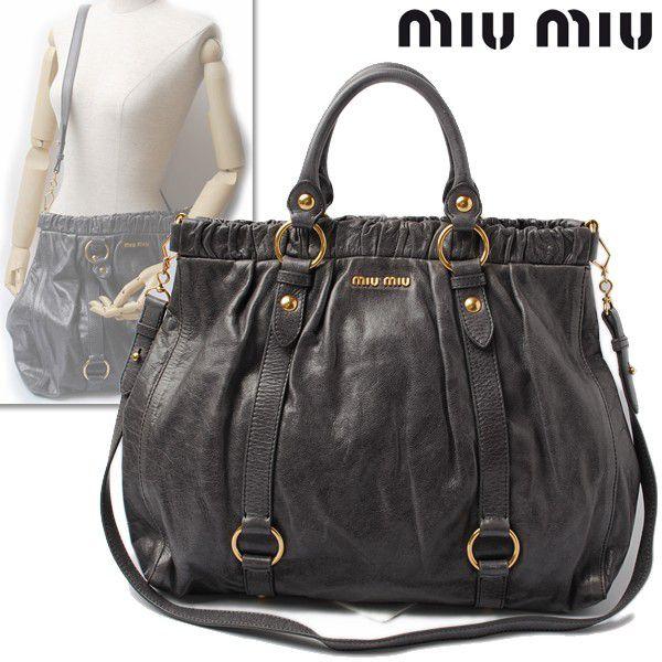 miu ミュウミュウ ショルダーバッグ/miumiu ハンドバッグ 2way VITELLO 