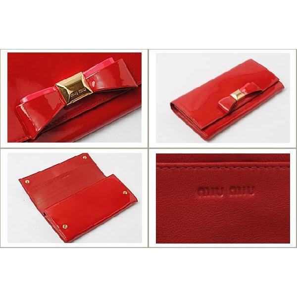 ミュウミュウ 財布 miumiu 長財布 VERNICE FIOCCO パテント　ROSSO/レッド　5M1109 アウトレット｜brand-pit｜03