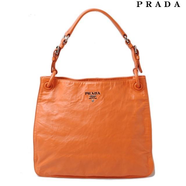【日本限定モデル】 ■PRADA（プラダ）良品 / オレンジ ハンドバッグ/ / ナイロン×レザー ハンドバッグ