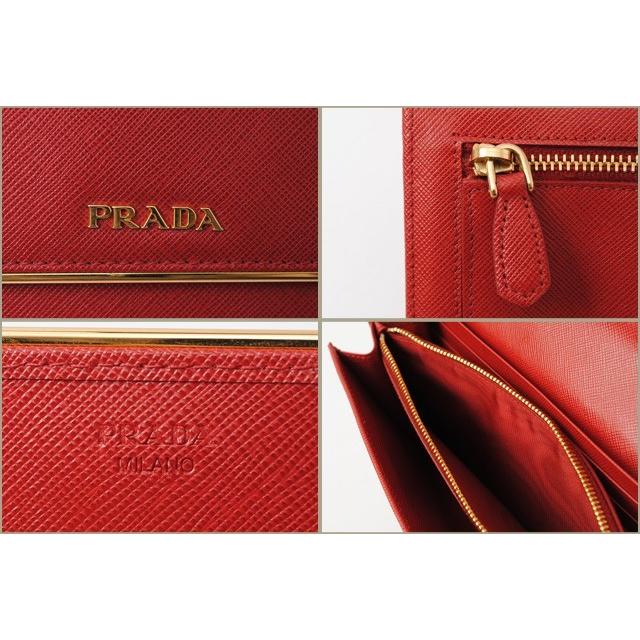 プラダ 長財布/コンパクトクラッチ PRADA SAFFIANO METAL/サフィアノ　1M1311　ルージュレッド アウトレット爆買の画像