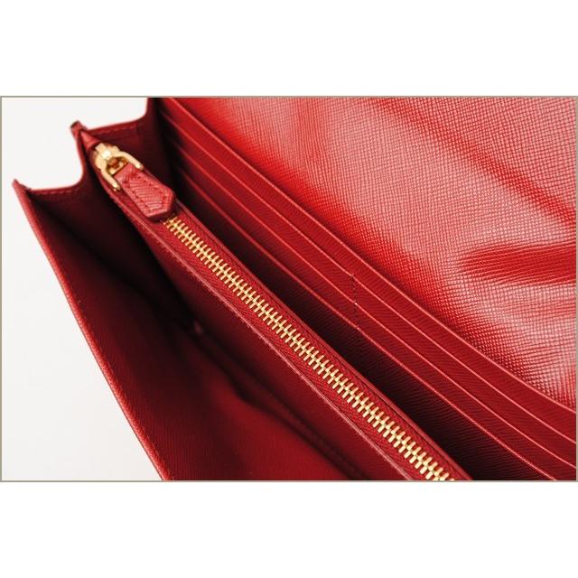 プラダ 長財布/コンパクトクラッチ PRADA SAFFIANO METAL/サフィアノ　1M1311　ルージュレッド アウトレット爆買の画像