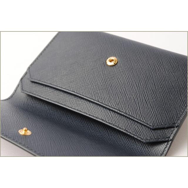 プラダ カードケース/折財布 PRADA 1MC004 SAFFIANO GRECHE/型押しレザー BALTICO/ROSSO ネイビー/レッド爆買の画像