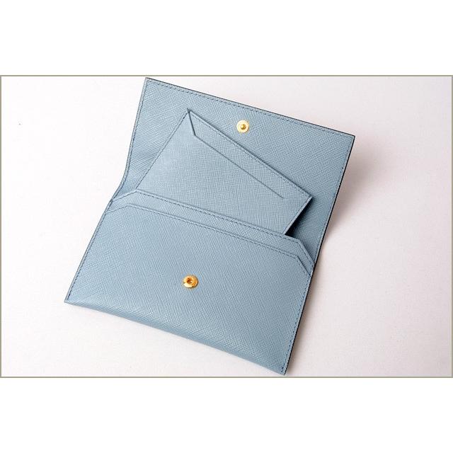 プラダ カードケース/折財布 PRADA 1MC004 SAFFIANO GRECHE/型押しレザー ASTRAL/SOLE ブルー/イエロー爆買の画像