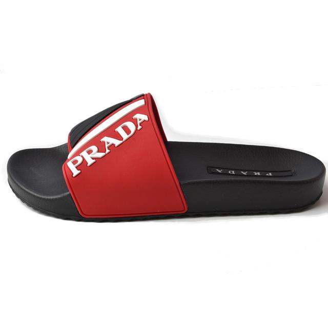 プラダ メンズサンダル PRADA スリッパ/ラバーサンダル レッド プラダ メンズサンダル PRADA スリッパ/ラバーサンダル レッド