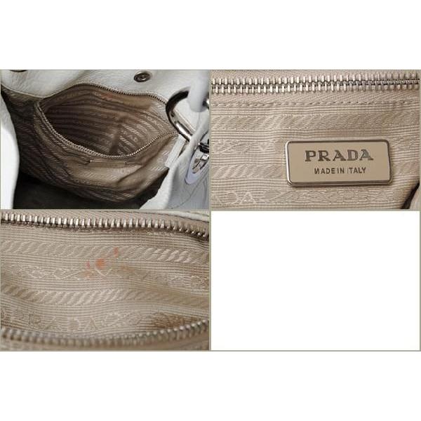 PRADA プラダ  トートバッグ　型押しカーフ　ホワイト 中古 送料無料｜brand-pit｜05