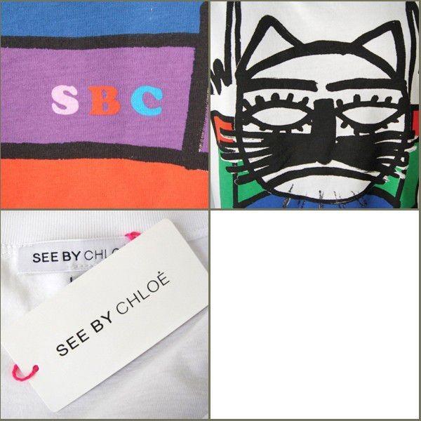 SEE BY CHLOE シーバイクロエ 半袖 Tシャツ キャット/猫 ホワイト 