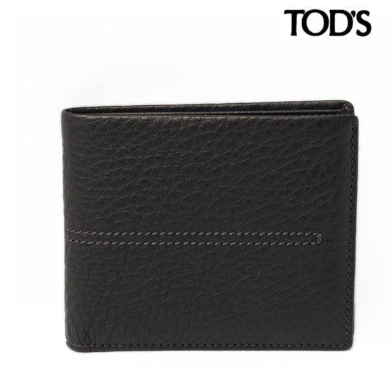 TOD'S トッズ メンズ 2折財布 ソフトレザー/ブラック XAMAAABB300KAFB999 新品 送料無料｜brand-pit