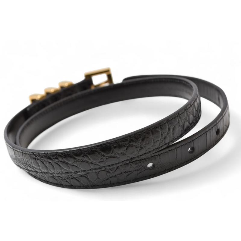 サンローラン ベルト レディース SAINT LAURENT クロコダイルエンボス