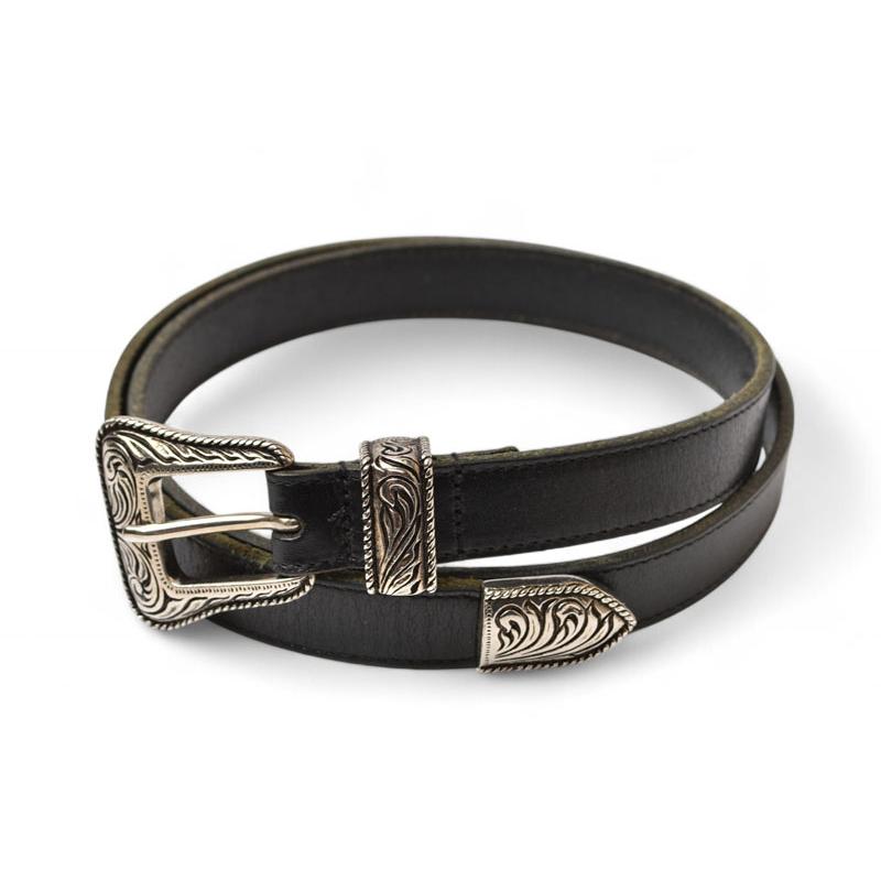 サンローラン ベルト サイズ75 SAINT LAURENT ウエスタン ブラック