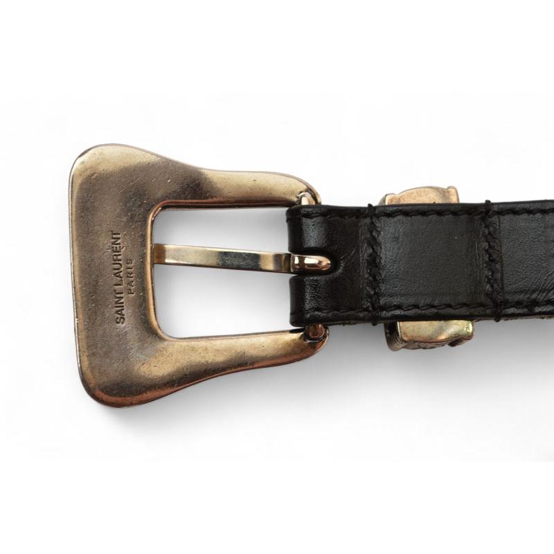 サンローラン ベルト サイズ75 SAINT LAURENT ウエスタン ブラック