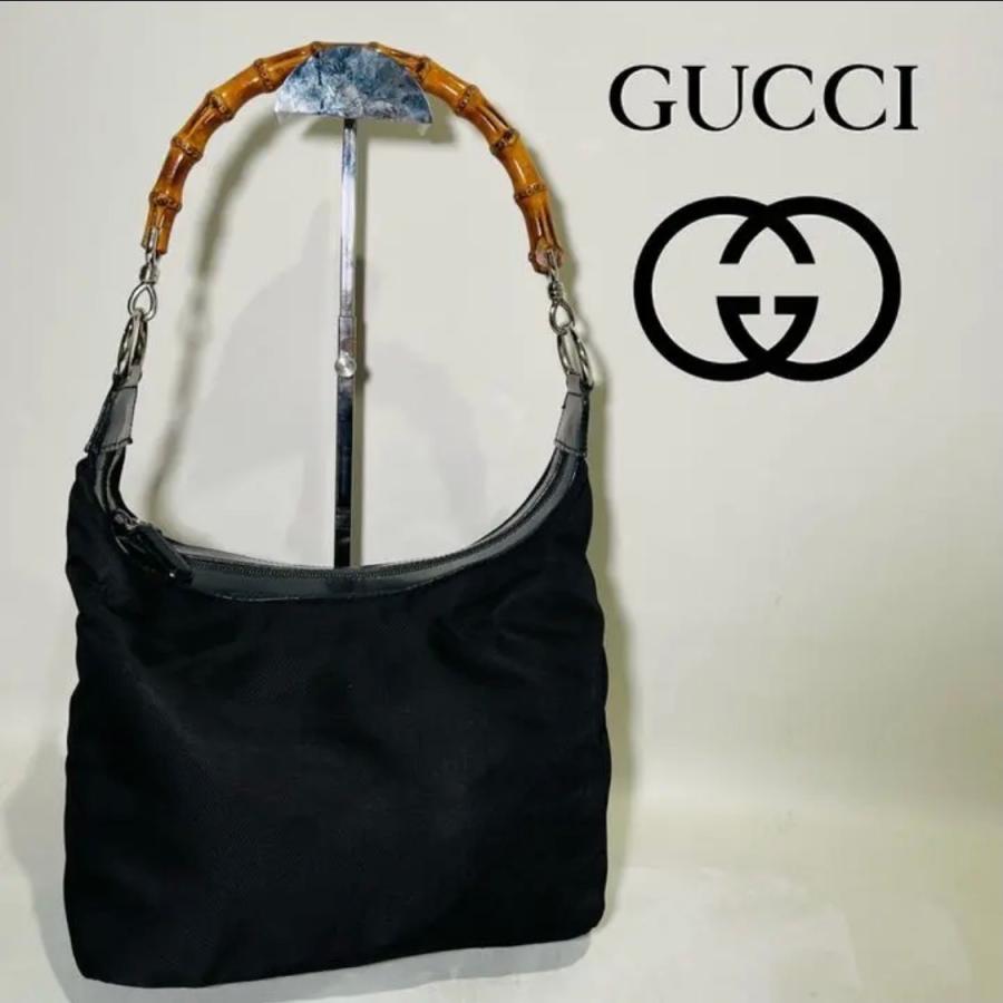 バンブー 【人気】GUCCIグッチ オールド バンブー ナイロンショルダー 