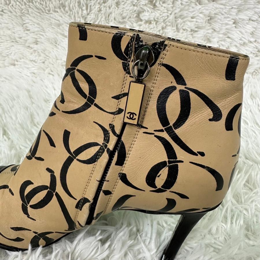 CHANEL 【即日発送】CHANEL シャネル ヒール ブーツ ココマーク ミドル 